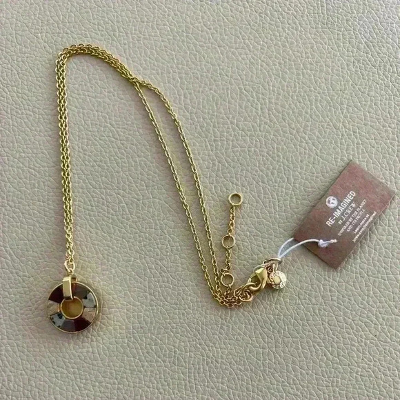 J Crew Semi Precious Stone Wheel Necklace